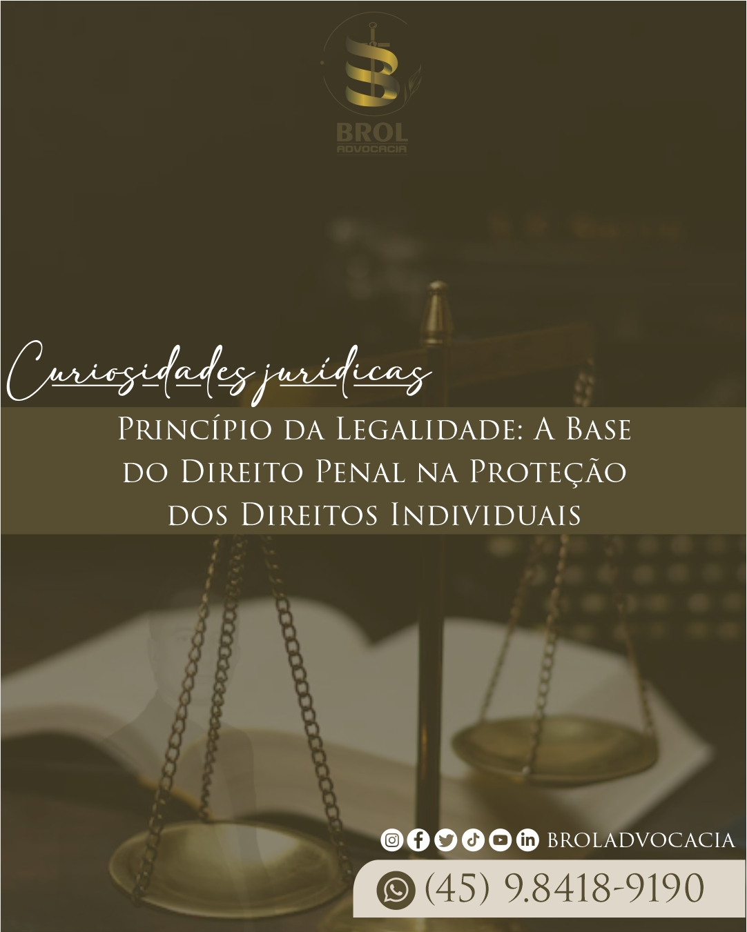 O princípio da legalidade é um dos pilares do Estado Democrático de Direito e garante que ninguém seja punido por um fato que não esteja previamente descrito como crime em lei. Isso significa que o Estado não pode criar crimes de forma arbitrária ou sem fundamentação legal.